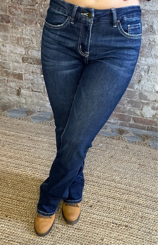 Mid Rise Boot Cut Jeans