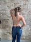Washed Racerback Cropped Tank ~ Deep Camel