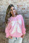 Comfy Oversized Ribbed Bow Sweatshirt