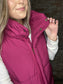 High Neck Puffer Vest ~ Burgundy