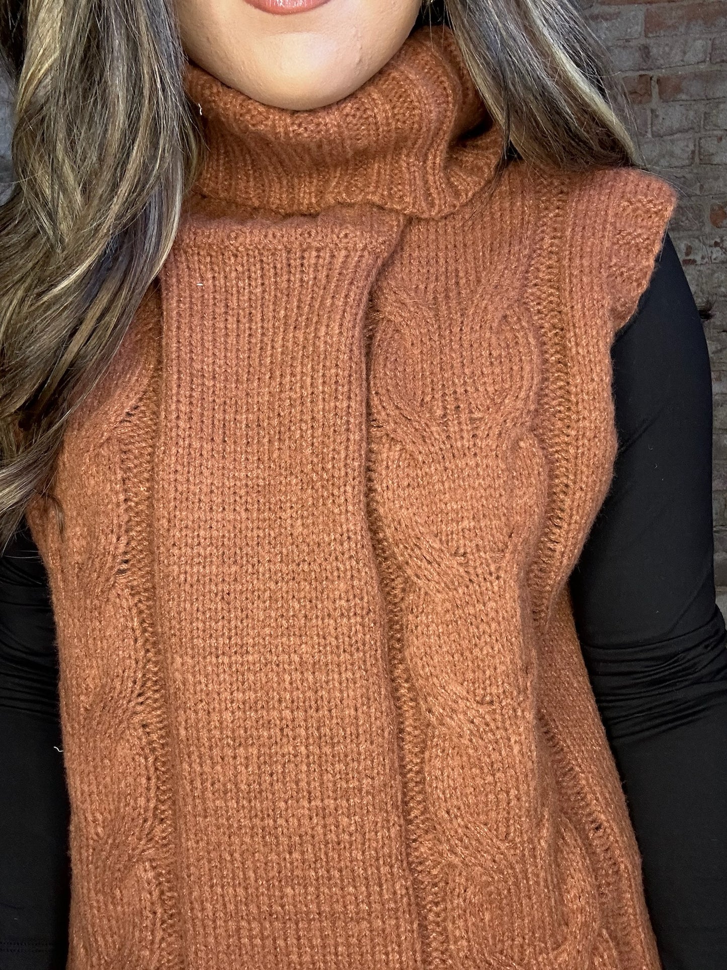 Sleeveless Turtleneck Sweater Dress