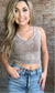 Washed Seamless Reversible Tank Top ~ Tan