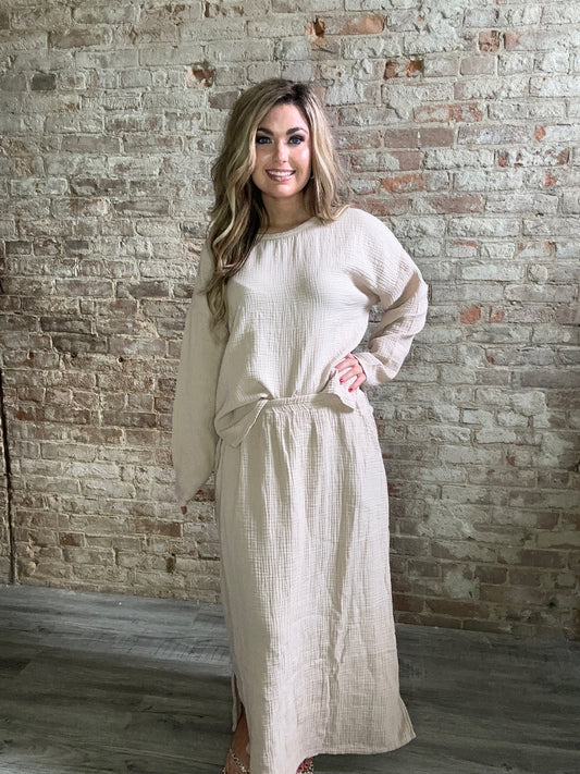 Sweet Gauze Tranquility Skirt ~ Mocha
