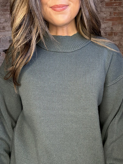 Simple Cozy Sweater ~ Dusty Teal