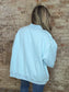 Solid Reversible Mock Neck Sweatshirt ~ Light Blue