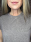 Round Neck Folded Short Sleeve T-shirt ~ Heathered Brown