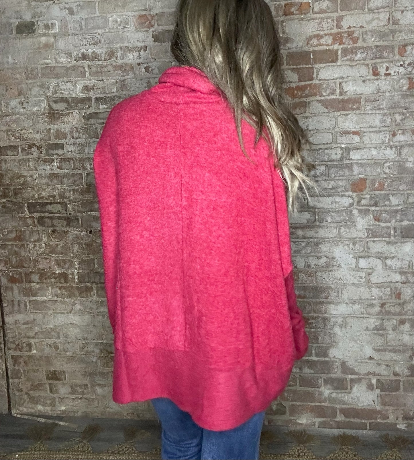 Soft Brushed Turtleneck Sweater ~ Red