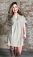 Washed Linen Raw Edge V-Neck  Dress