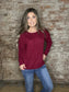 Front Seam Round Neck Sweater ~ Carbernet