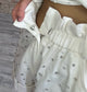 Twill Shorts with Pearls & Rhinestones ~ White