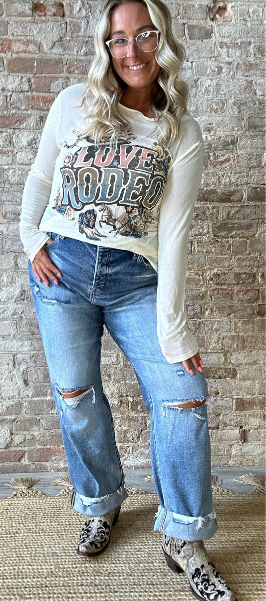 Curvy LOVE Rodeo Mesh with Bling Top