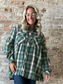 Curvy Plaid Soft  Long Sleeved Flannel ~ Hunter Green