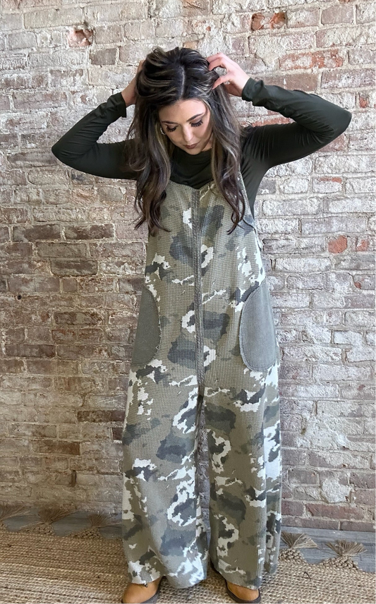 Cozy Camo Thermal Romper