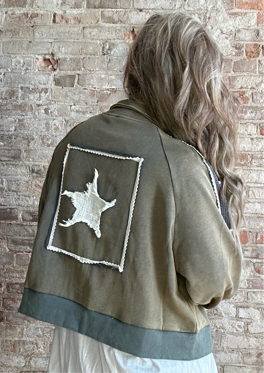 USA ~ Sweat Jacket  ~ Vintage Moss