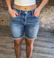 High Rise Stretch Midi Shorts