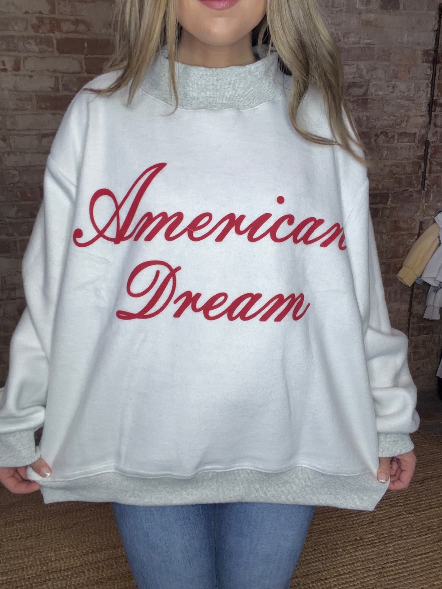 Reversible Mock Neck Sweatshirt ~ Gods Country / American Dream