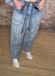 Grommet  Detailed Barrel Jeans