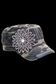 Olive & Pique - Sunflower Bejeweled Glitz Cadet Cap, Adjustable