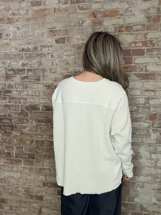 Waffle Knit Shirt~ Natural
