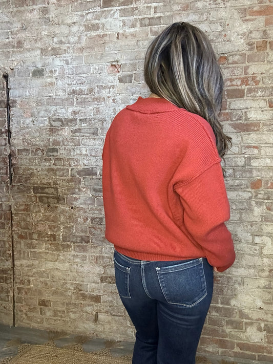 Simple Cozy Sweater ~ Rust
