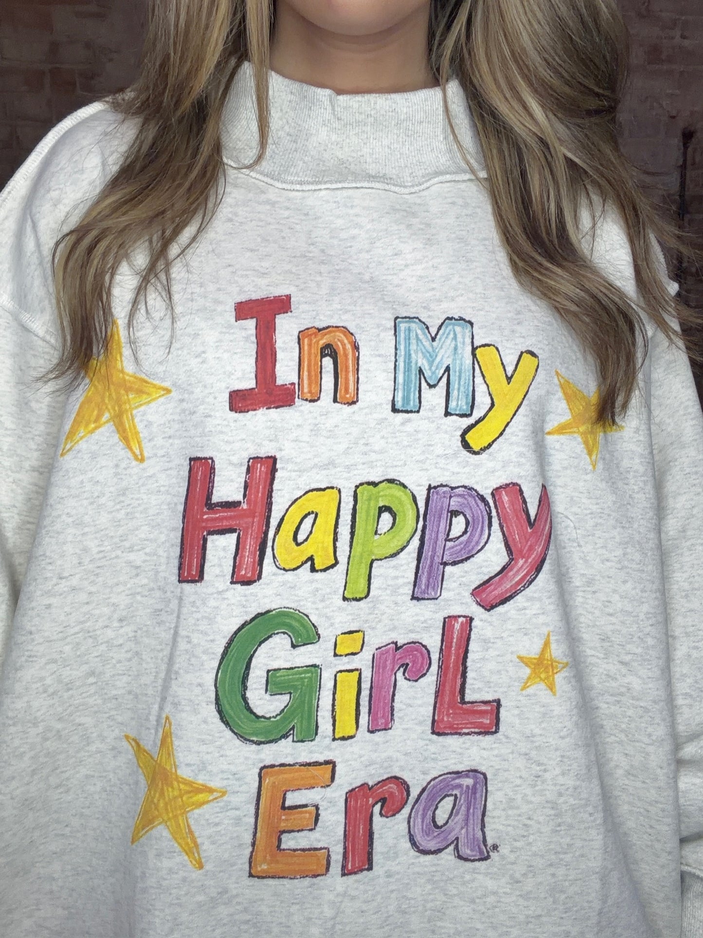 Reversible Mock Neck Sweatshirt ~ In My Happy Girl Era