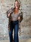 Curvy Mineral Washed Plaid Tunic ~ Coffee