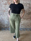 Acid Washed Fleece Sweatpants With Pockets ~ Olive