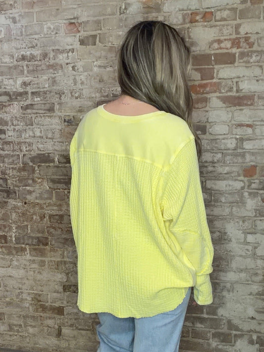 Waffle Knit Shirt~ Yellow