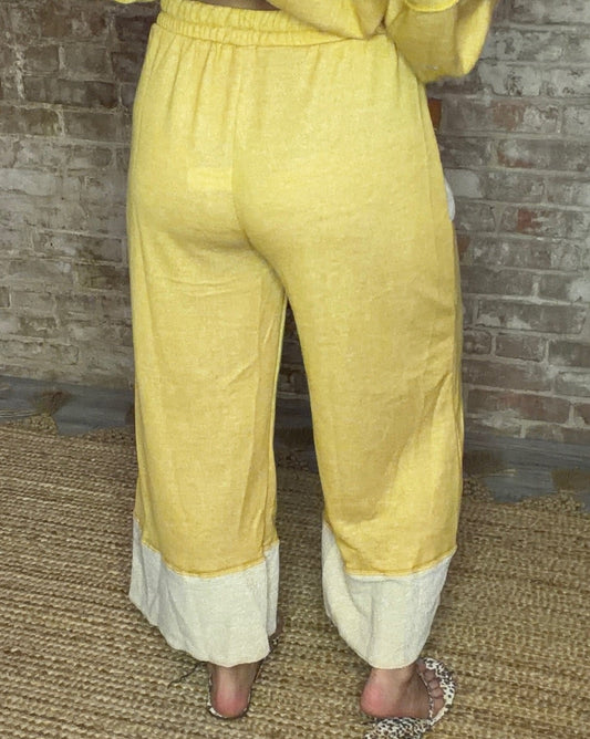 Loopterry Wide Leg Pants ~ Gold