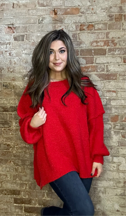 Soft and Simple Sweater ~ Red