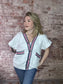 Striped Detailed Oversized Cardigan ~ Red, White, & Blue