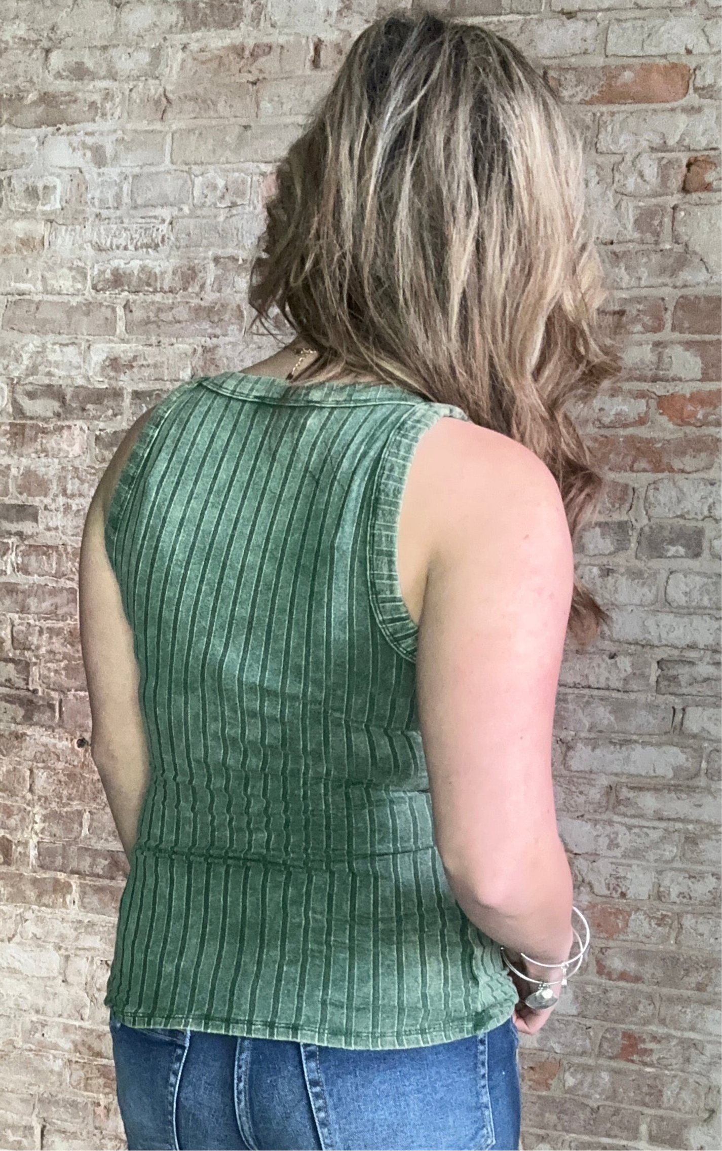 Acid Washed Ribbed Tank Top