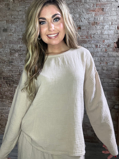 Sweet Gauze Summer Shirt ~ Mocha