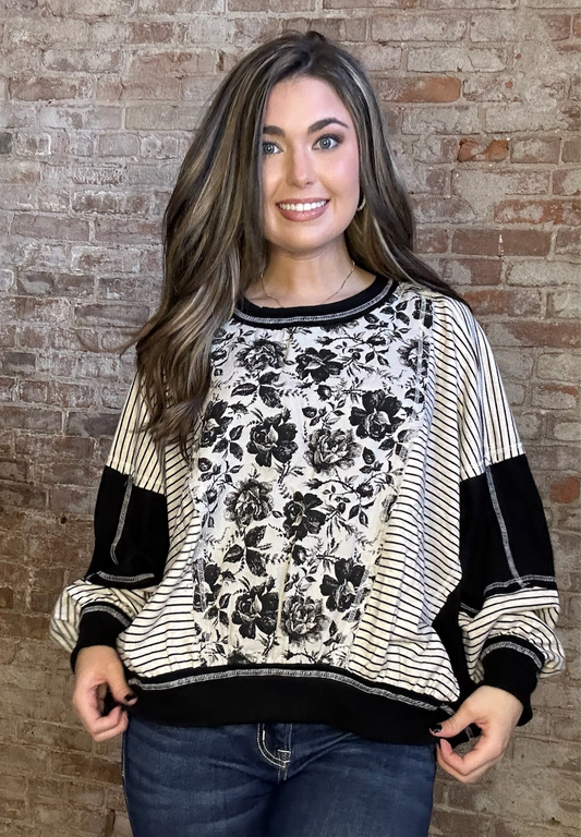 Floral Mixed Patterned Shirt