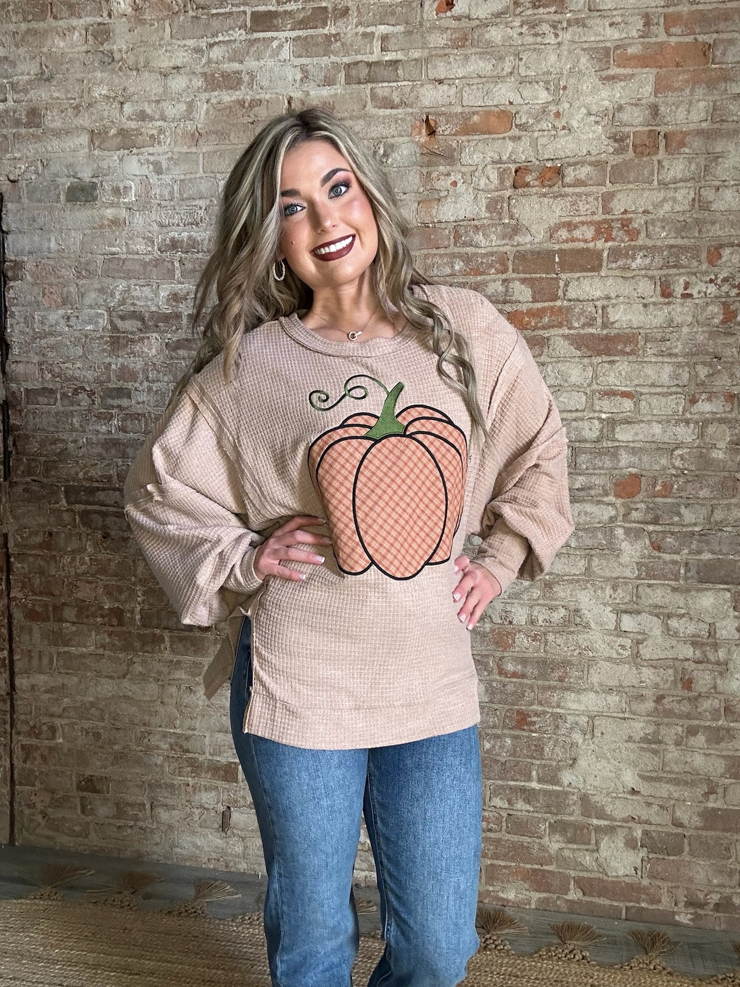 Fall Pumpkin Sweatshirt ~ Heather Mocha