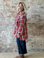 Curvy Plaid Soft  Long Sleeved Flannel ~ Red