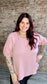 Curvy Textured Puff Sleeve Top ~ Blush