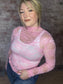 Long Sleeved Sheer Lace Mesh Layering Top ~ Pink