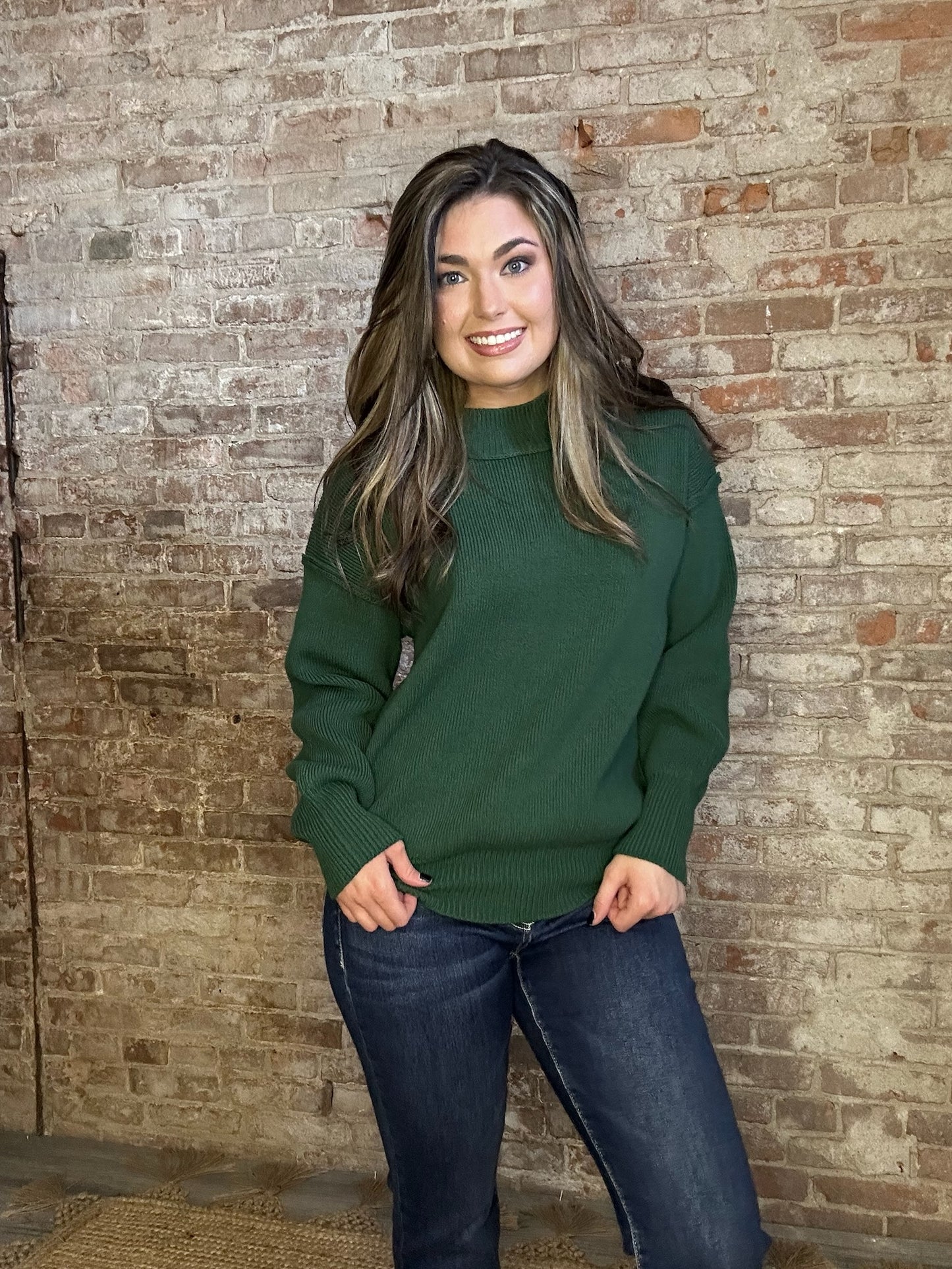 Simple Cozy Sweater ~ Dark Green