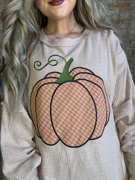Fall Pumpkin Sweatshirt ~ Heather Grey