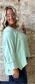 Curvy 3/4 Sleeved Mineral Washed Waffle Knit ~ Turquoise