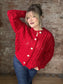 Chunky Knit Cardigan ~ Red