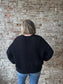 V-Neck Balloon Sleeved Sweater ~ Black