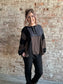 Mixed Textured Henley ~ Black/Blue