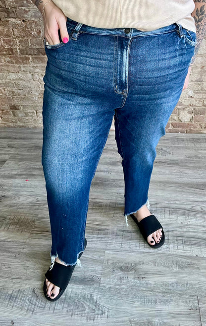 Curvy High Rise Straight Leg Jeans