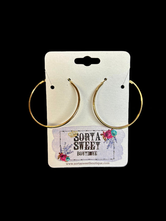 Simple Gold Hoops ~ Medium