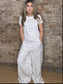 Floral Overalls ~ Lavender & White