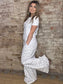 Floral Overalls ~ Lavender & White