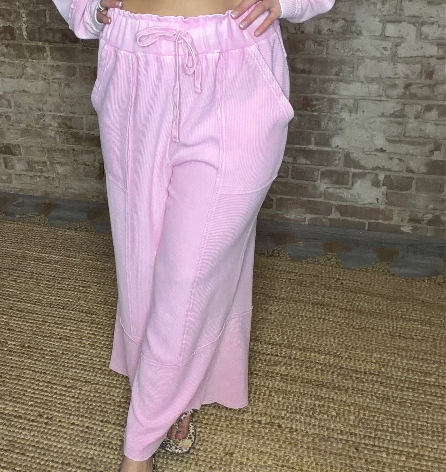 Pink Comfy Flare Pants