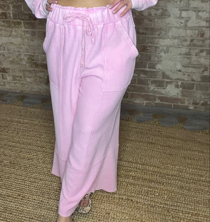 Pink Comfy Flare Pants